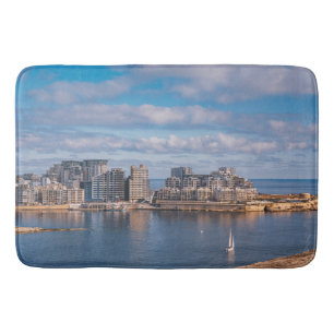 Sliema harbour and skyscrapers in Malta Bath Mat