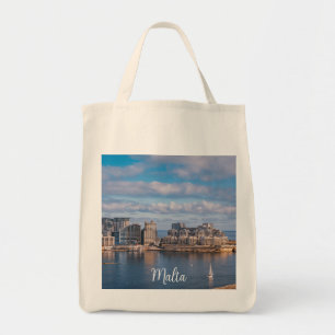 Sliema harbour and skyscrapers in Malta Tote Bag