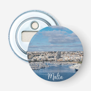 Sliema harbour with modern buildings and boats bottle opener