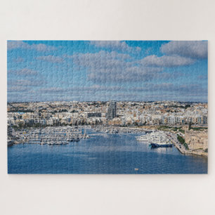 Sliema harbour with modern buildings and boats jigsaw puzzle
