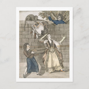 Slight of Hand by a Monkey or the Lady's Head Unlo Postcard