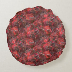 Slight relief in texture plastered with red wax    round cushion