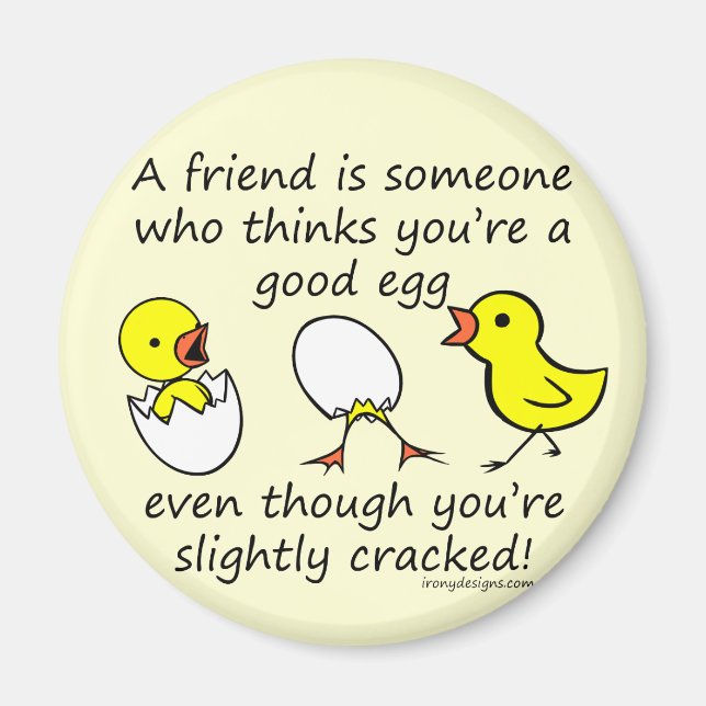Slightly Cracked Funny Best Friend Saying Magnet (Front)