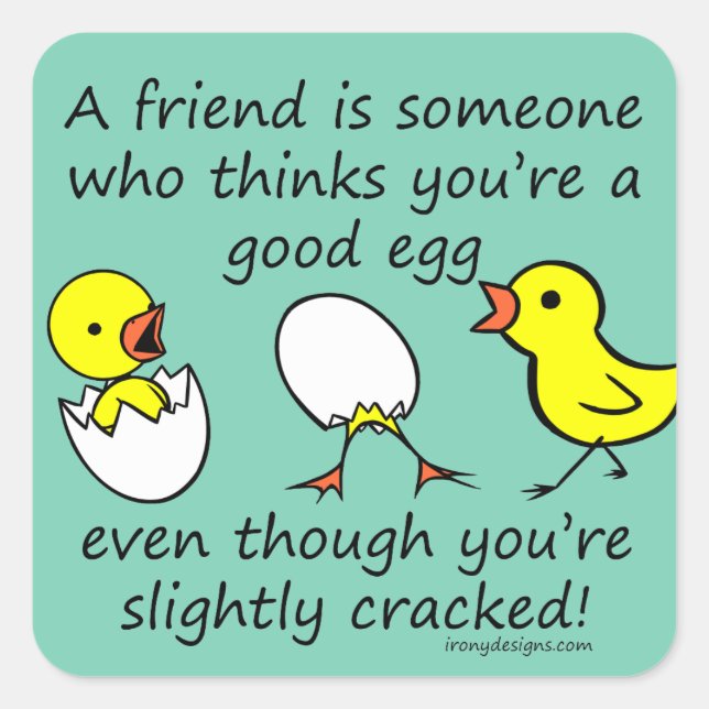 Slightly Cracked Funny Best Friend Saying Square Sticker (Front)