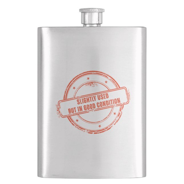 Slightly Used But In Good Condition Funny Stamp Hip Flask (Front)