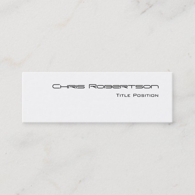 Slim Black White Charming Business Card (Front)