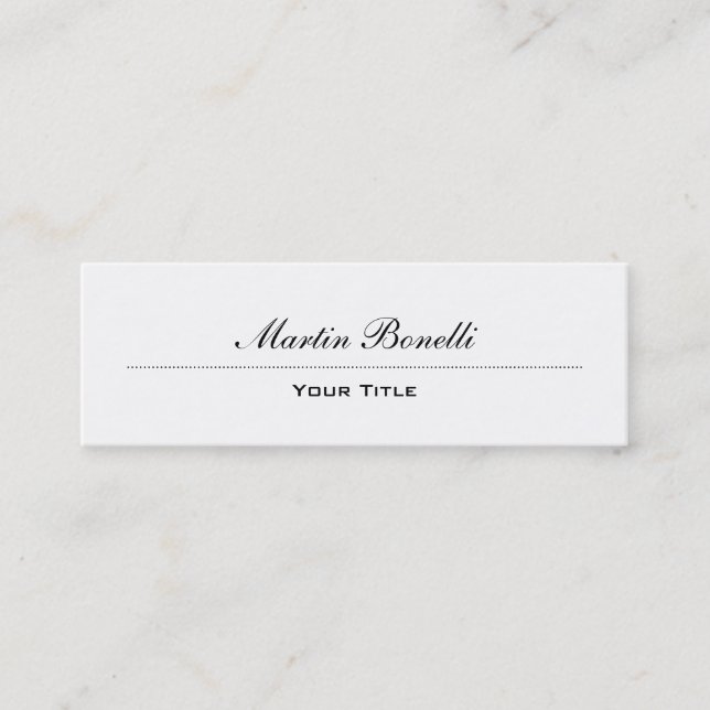 Slim Black & White Trendy Business Card (Front)
