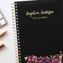 Slim Custom Purple Floral  Planner