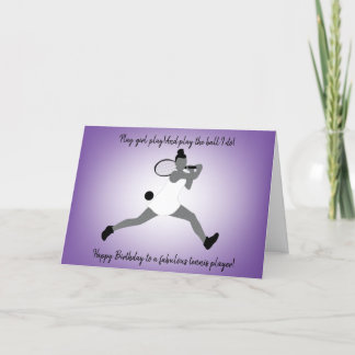 Slim Girl Tennis Player Birthday Card