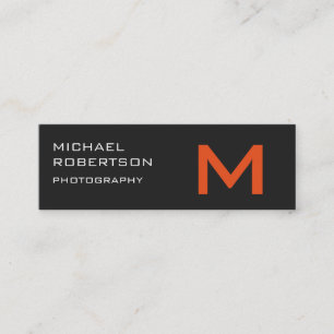 Slim Grey Monogram Photographer Business Card