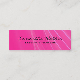 Slim Handwriting Modern Trendy Pink Feminine Mini Business Card