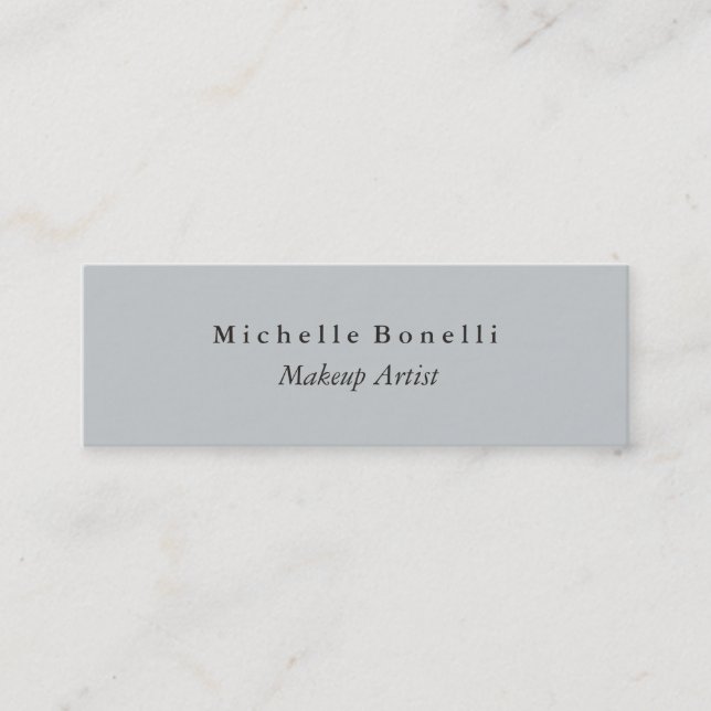 Slim Mini Grey Double Sided Business Card (Front)