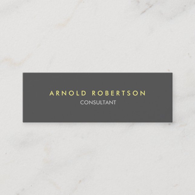 Slim Modern Plain Grey Trendy Business Card (Front)