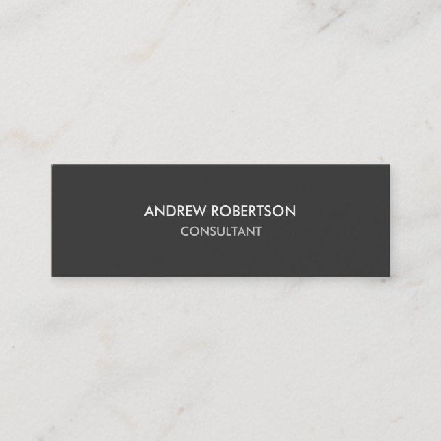 Slim Modern Plain Grey Trendy Business Card (Front)