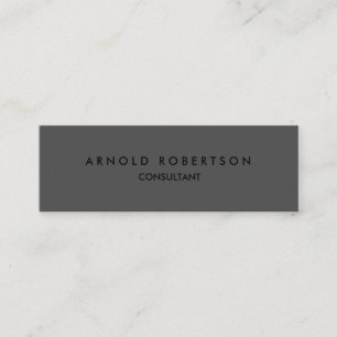 Slim Modern Plain Grey Trendy Business Card