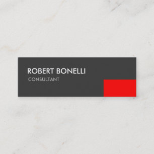 Slim Modern White Bold Text Grey Business Card