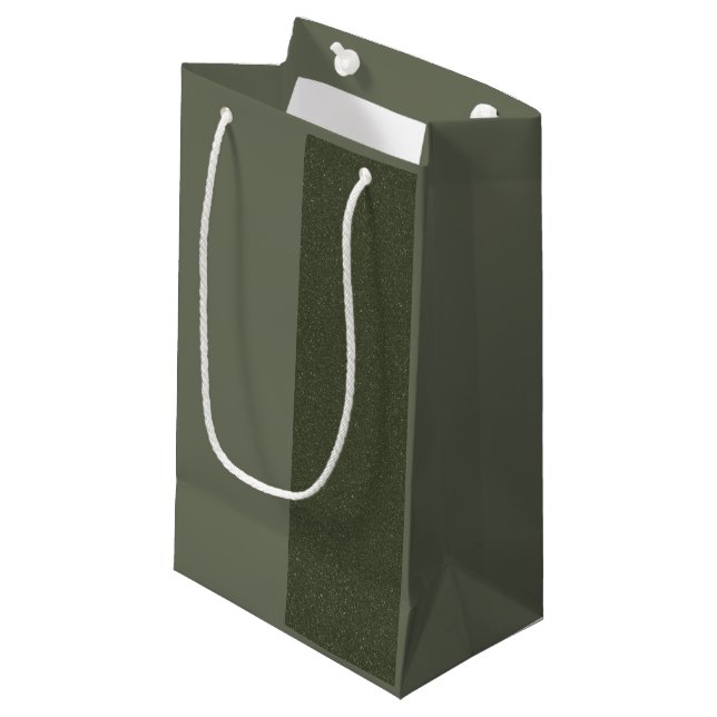 Slim Panel Moss Green Gift Bag – Customisable (Front Angled)