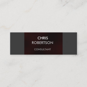Slim Plain Grey Dark Red Attractive Business Card