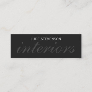 Slim Plain Grey Interior Designer Business Card