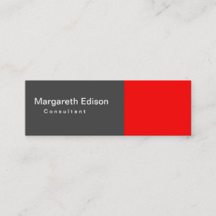 Slim Plain Red Grey Clear Mini Business Card