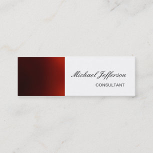 Slim Plain Red White Professional Business Card
