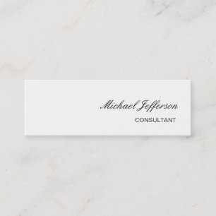 Slim Plain White Professional Business Card