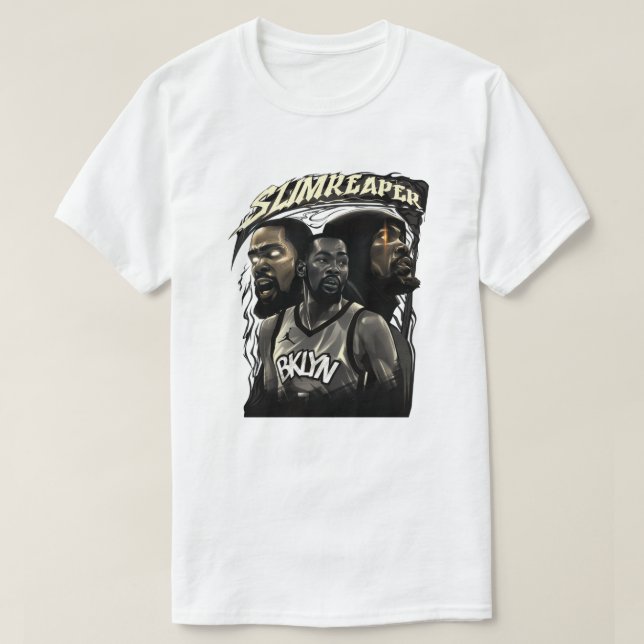 Slim Reaper BKLYN Basketball Illustration T-Shirt (Design Front)