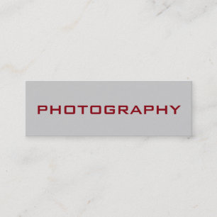 Slim Size Modern Grey Red Photograph Business Card
