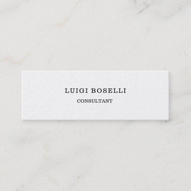 Slim Skinny Elegant Minimalist Professional Simple Mini Business Card (Front)