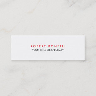 Slim Skinny Grey White Red Standard Business Card