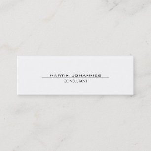 Slim Skinny Plain Style Black White Business Card