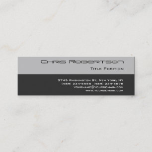 Slim Skinny Silver Grey Charming Business Card