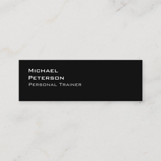 Slim Trendy Black Fitness Sport Business Card (Front)