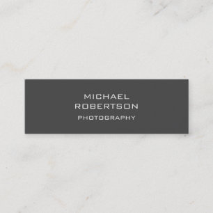 Slim Trendy Grey Photographer Business Card