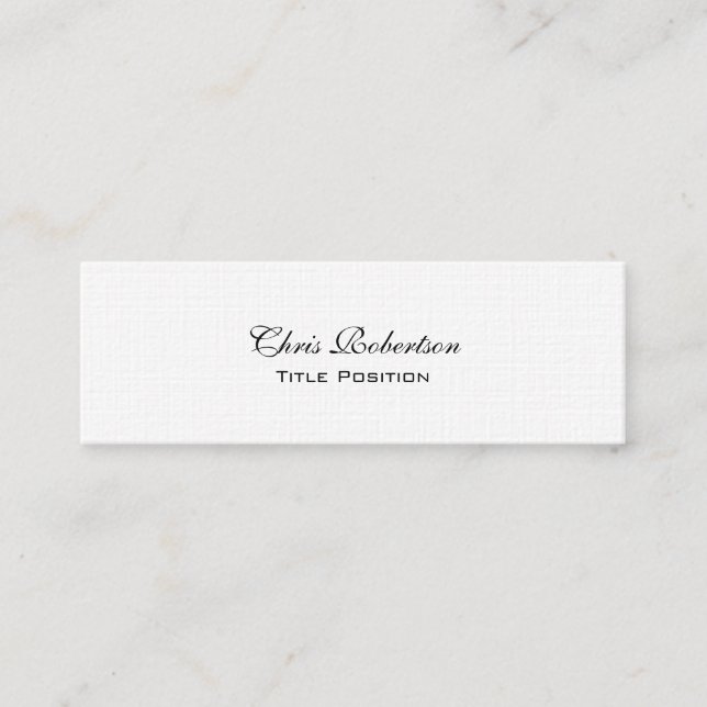 Slim Trendy Linen Charming Business Card (Front)