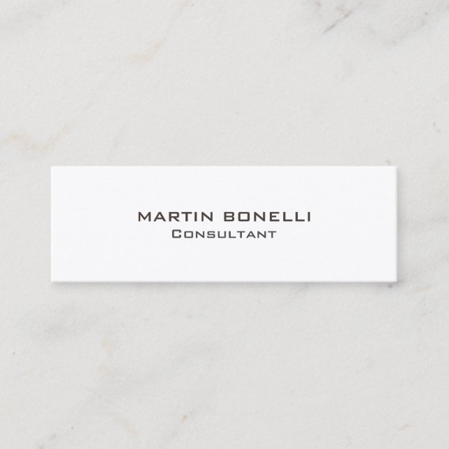 Slim Trendy Plain Clean Simple Mini Business Card (Front)
