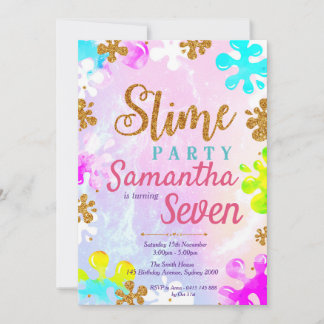 Slime Birthday Party Invitation 