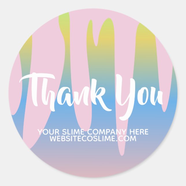 Slime  Business Company Branding Dripping Classic Round Sticker (Front)