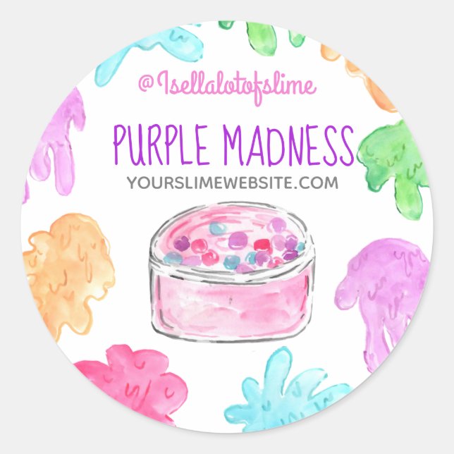 Slime business sticker product label (Front)