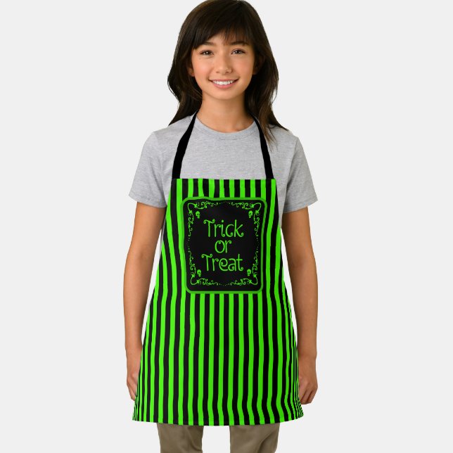 Slime Green Trick or Treat  Apron (Insitu)