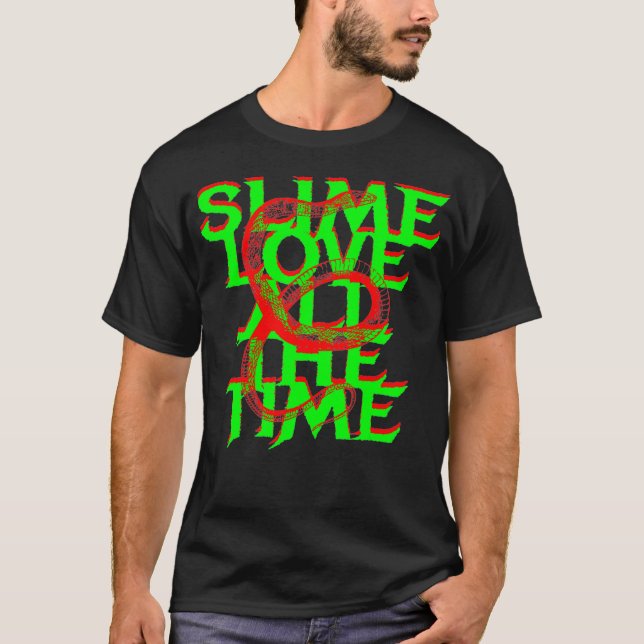 Slime Love All The Time SLATT Snake Graphic Hip Ho T-Shirt (Front)