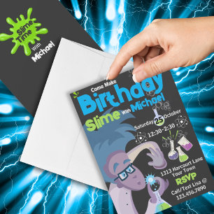 Slime Making Birthday Party Invitation