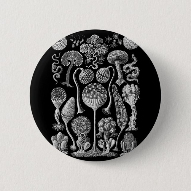 Slime Molds in Black and White 6 Cm Round Badge (Front)