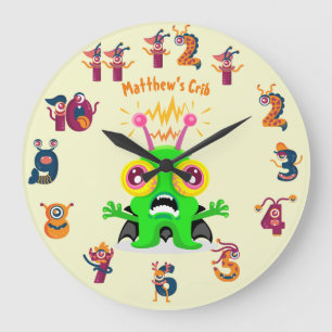 Slime Monster Named Kids Wall Clock Funny Cool