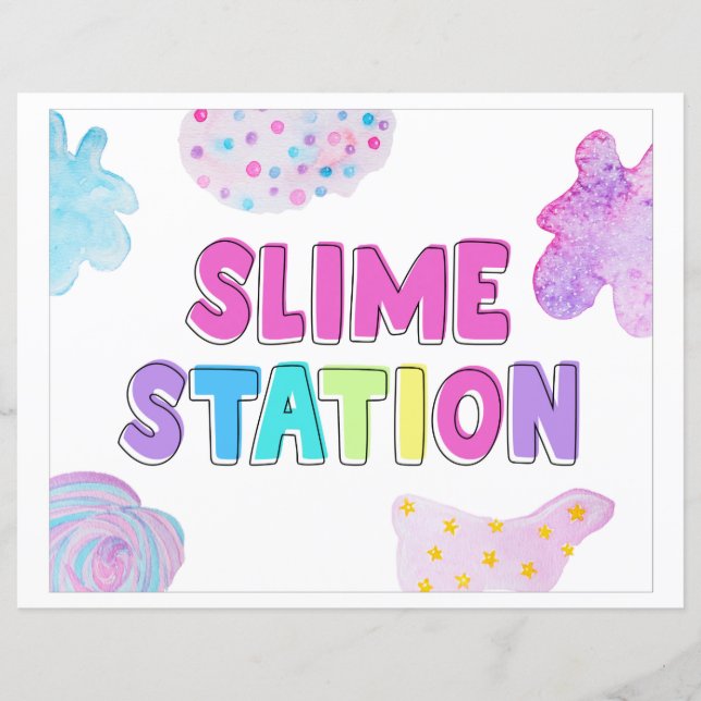 Slime Station Sign | Craft Party Signs | Slime (Front)