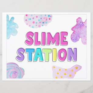 Slime Station Sign   Craft Party Signs   Slime