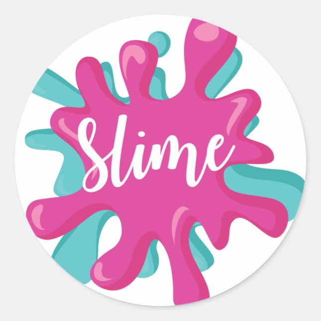 Slime Sticker pink and turquoise slime party (Front)