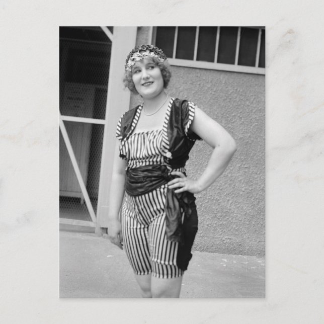 Slimming Stripes, 1920s Postcard (Front)