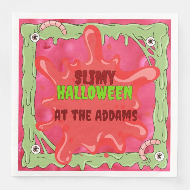Slimy Halloween  Napkin (Front)