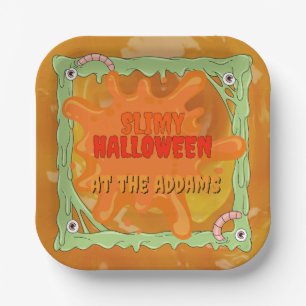 Slimy Halloween Plates